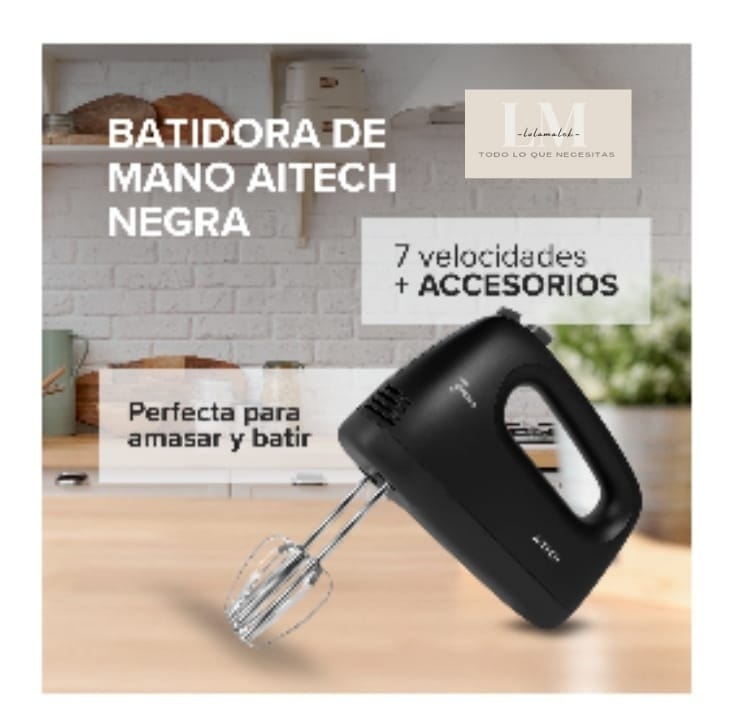 Batidora De Mano Aitech 7 Velocidades Negra