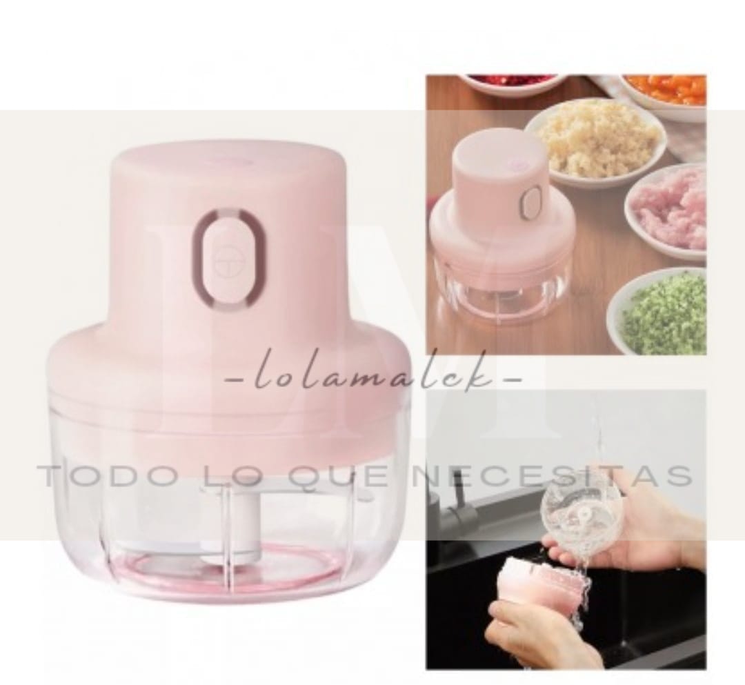 Mini Picadora Trituradora Eléctrica Recargable Usb