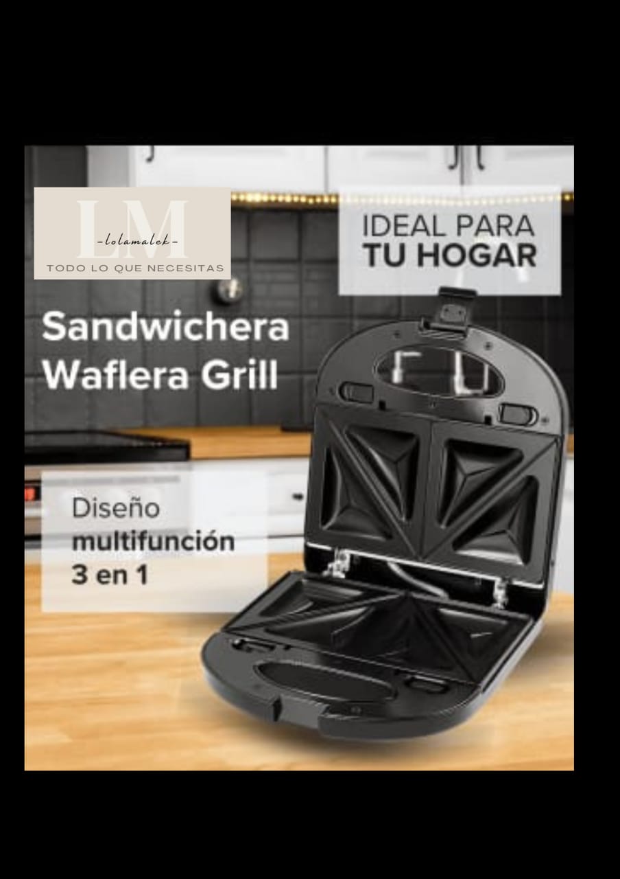 Sandwichera Waflera Grill Aitech Eléctrica 3 En 1 Antiadherente 220v