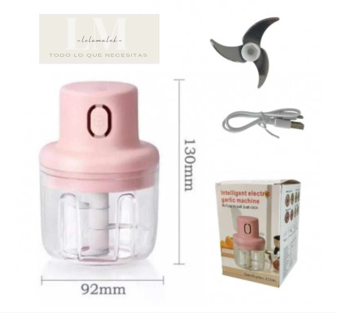 Mini Picadora Trituradora Eléctrica Recargable Usb